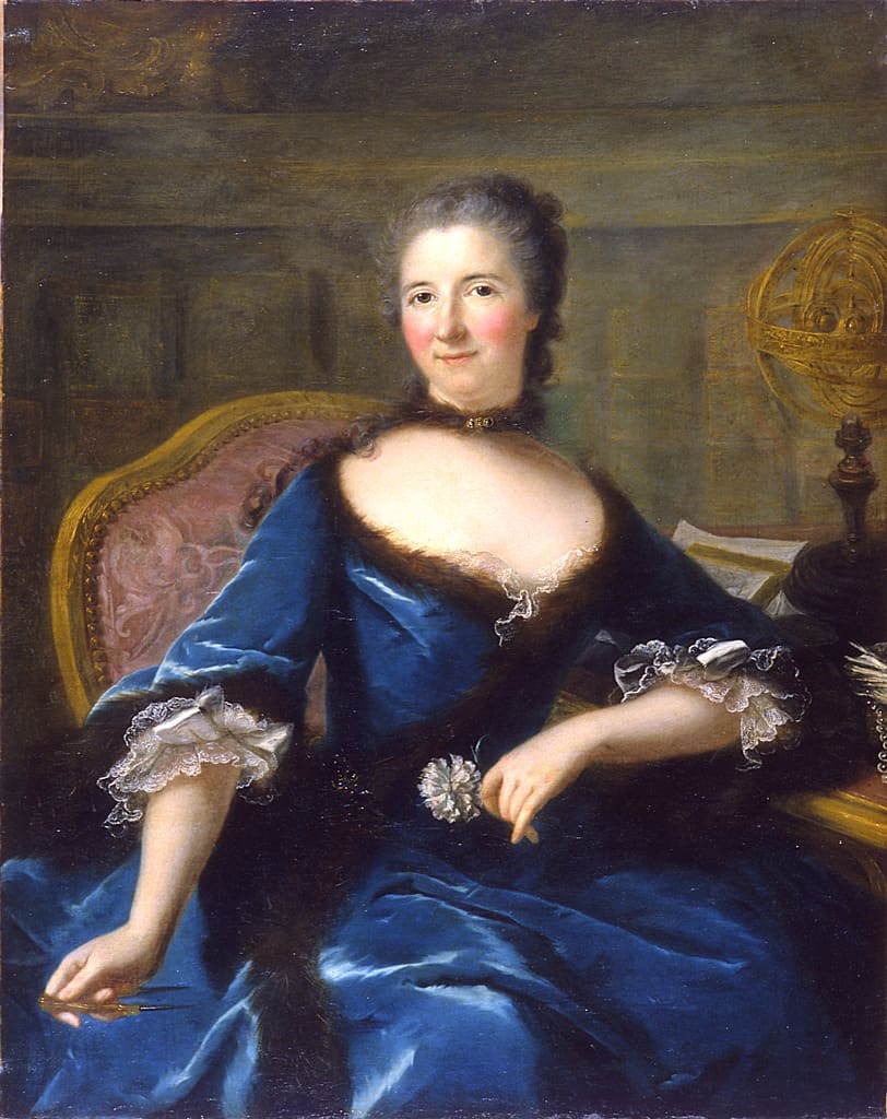 Retrato de Émilie du Châtelet, pintura de Marianne Loir